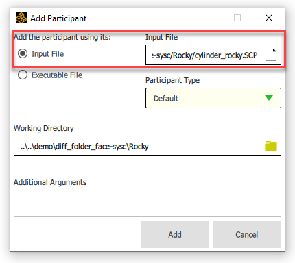 Add Participant: System Coupling File Rocky