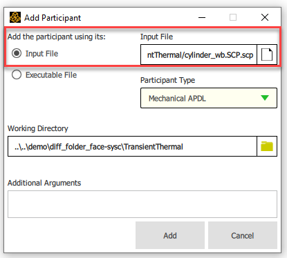 Add Participant: System Coupling File Mechanical