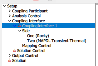 Coupling Interface Data Panel