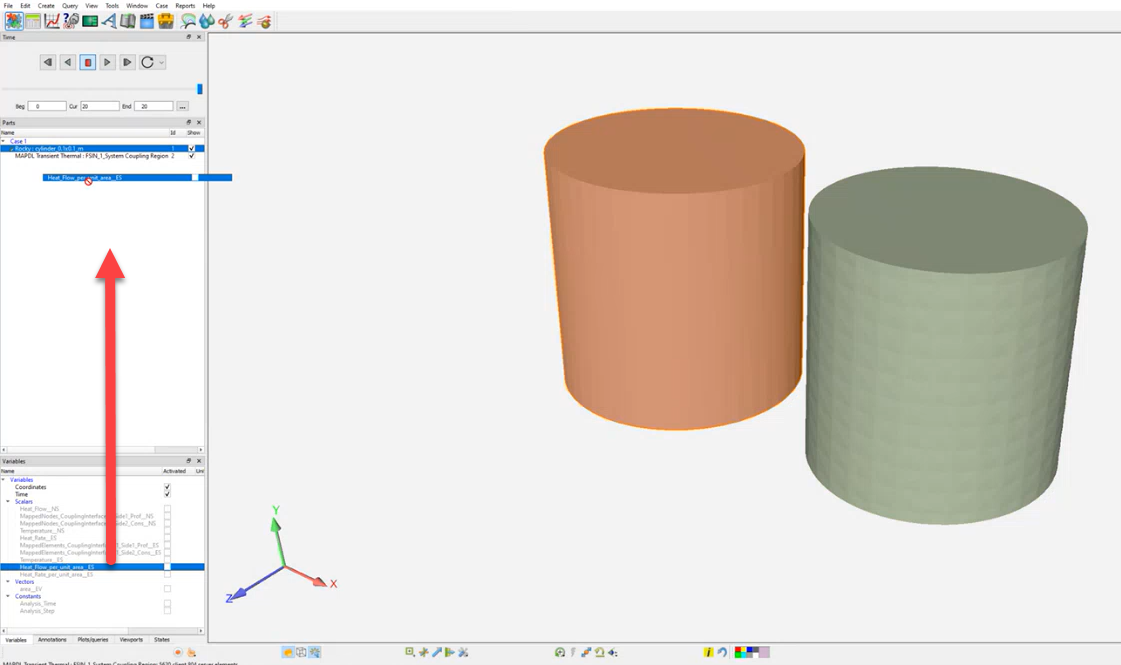 Dragging the desired parameter to the Geometry