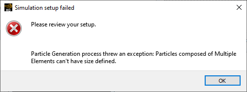 Simulation setup failed error