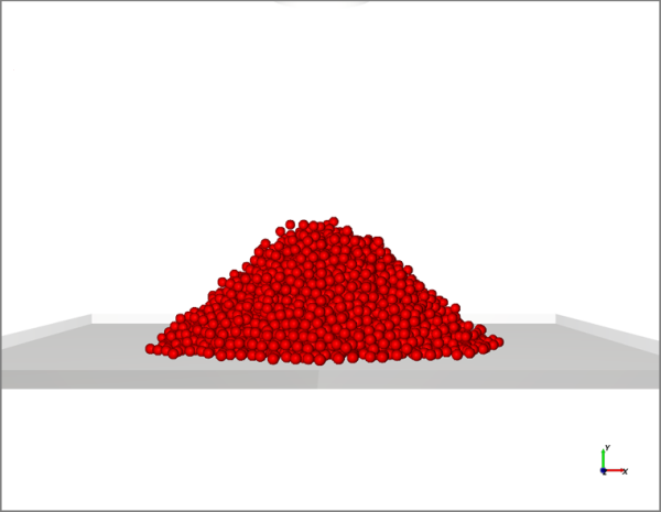 Simulated particle pile to be measured