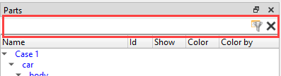 Part list filter widget