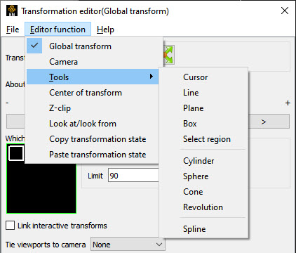 Transformation Editor Tools Selections