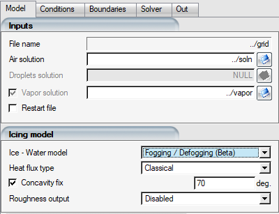 Selecting the Fogging / Defogging Model Within the ICE3D User Interface
