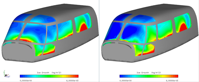 Frost Accumulation per Area After 30 Minutes of Condensation With the Vents off (Left) and 30 Minutes After the Vents Have Been Turned on (Right)