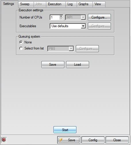 Run Settings Graphic Window in a Fluid Flow – Icing (FENSAP) Analysis System