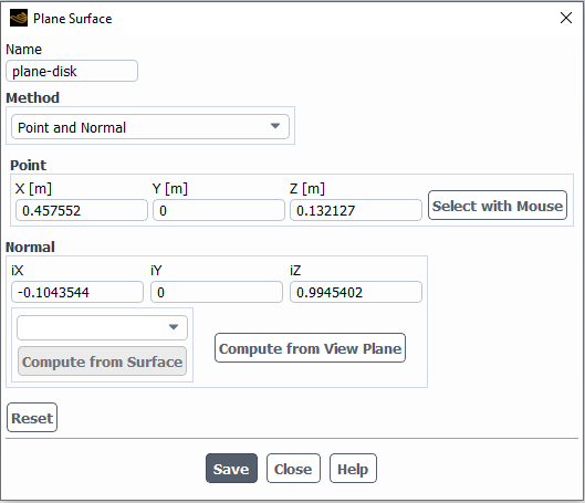 Create Plane Surface Plane-Disk