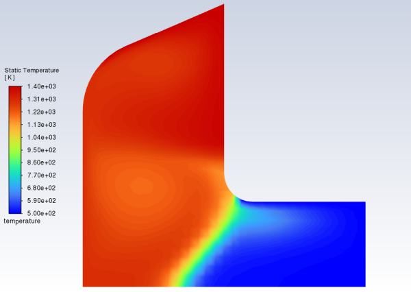 Contours of Temperature at t=5 s