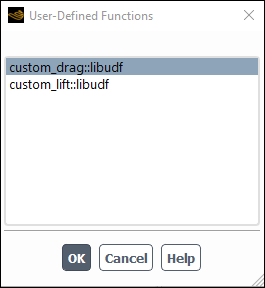The User-Defined Functions Dialog Box