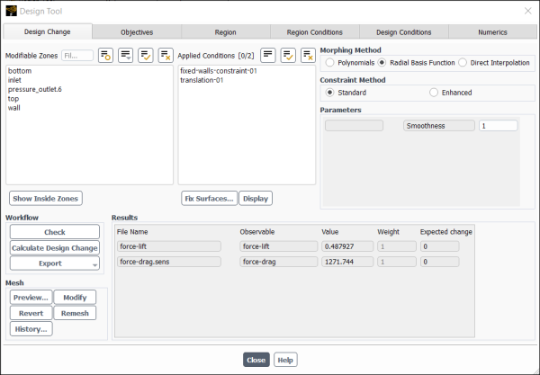 Design Tool Dialog Box