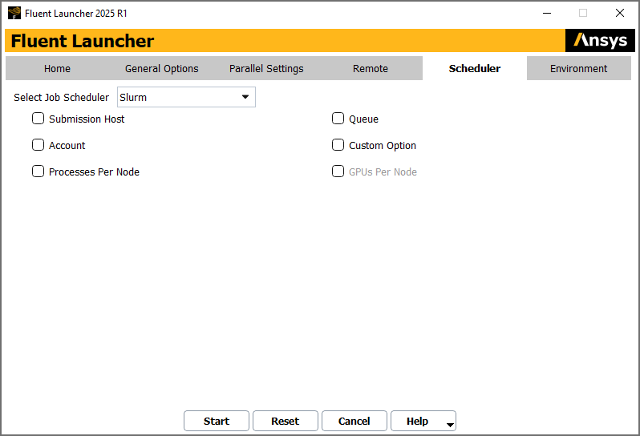 The Scheduler Tab of Fluent Launcher (Windows Version)