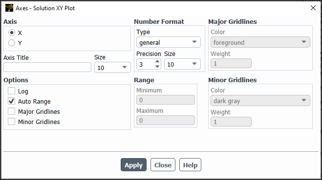 The Axes Dialog Box