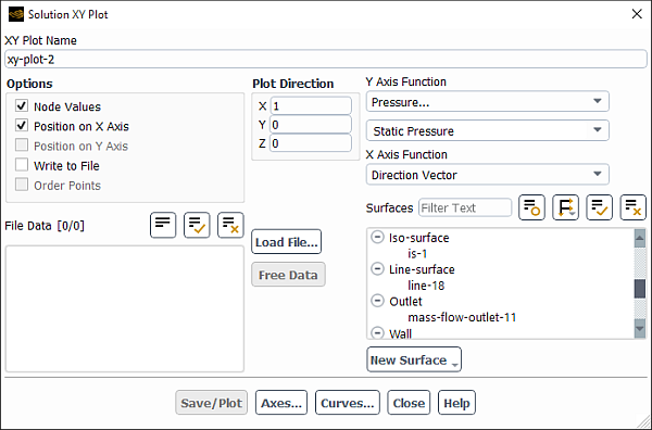 The Solution XY Plot Dialog Box