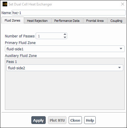 The Set Dual Cell Heat Exchanger Dialog Box