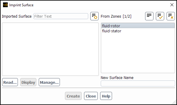 The Imprint Surface Dialog Box