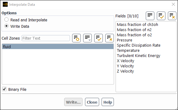 The Interpolate Data Dialog Box