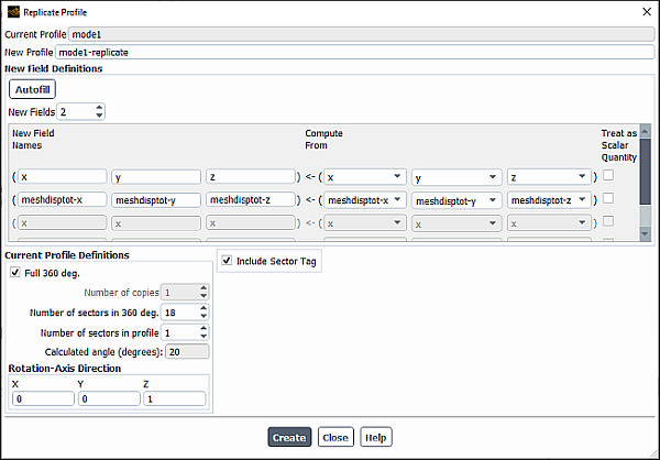 The Replicate Profile Dialog Box
