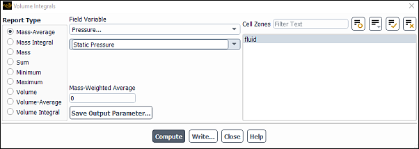 The Volume Integrals Dialog Box