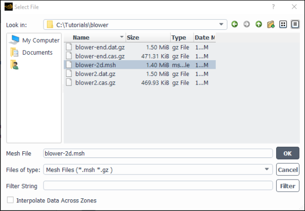 The Select File Dialog Box