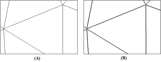 Mesh Display (A) With Shrink Factor = 0 (B) With Shrink Factor = 0.01