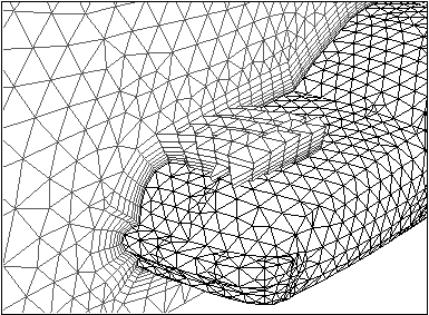 Mesh with Prisms in a Boundary Layer Region