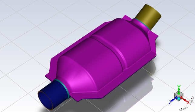 The Imported CAD Geometry for the Catalytic Converter