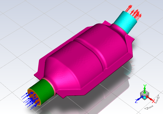 Mesh for the Catalytic Converter Geometry in Fluent (Solver Mode)