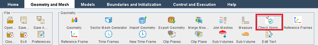 The "Check Normals" utility under "Geometry and Mesh"