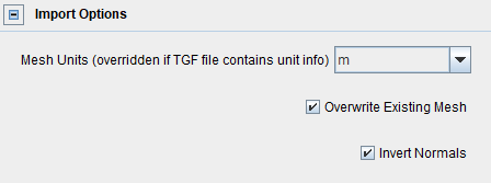 Options for importing geometry