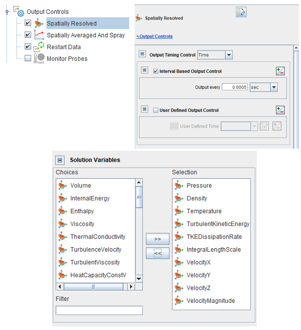 Spatially Resolved panel in Output Controls