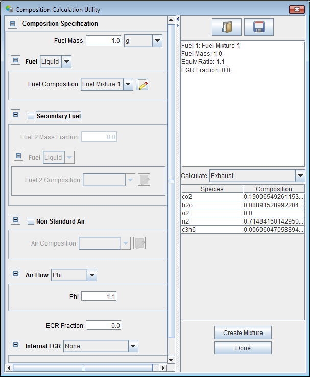 Composition Calculator utility