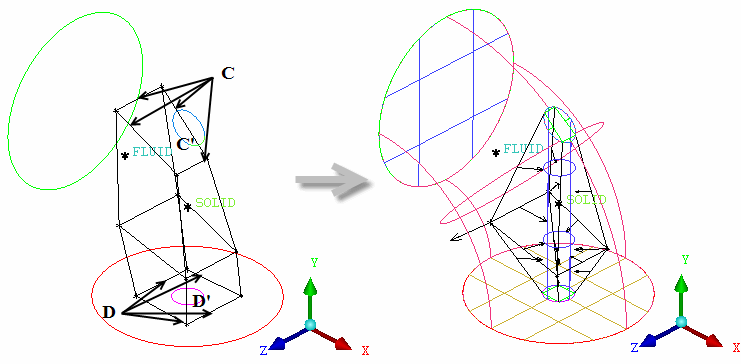 Edges Projected to the Cylinder Curves