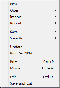 File menu in the head menu.