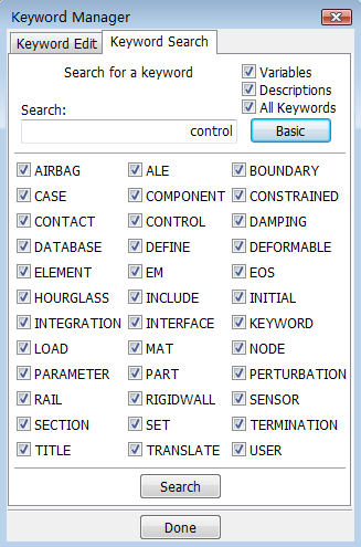 Advanced setting for search