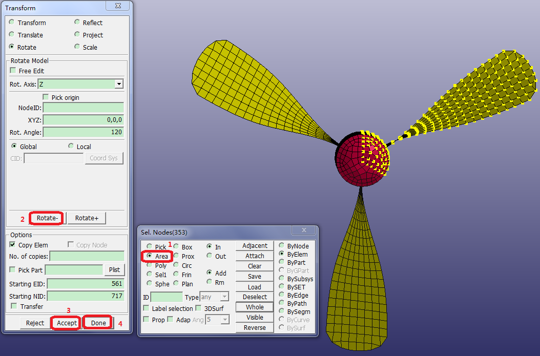 3.11. Copy/Rotate the Mesh to Create a Full Prop