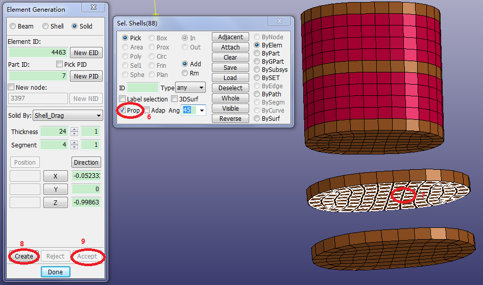 4.6. Generate Solid Elements by Shell Drag