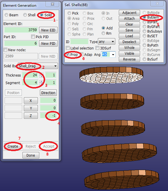 4.6. Generate Solid Elements by Shell Drag