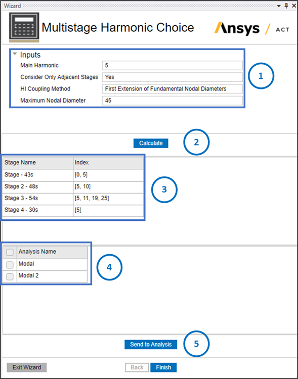 Calculate Indices Dialog in Multistage Harmonic Choice Wizard