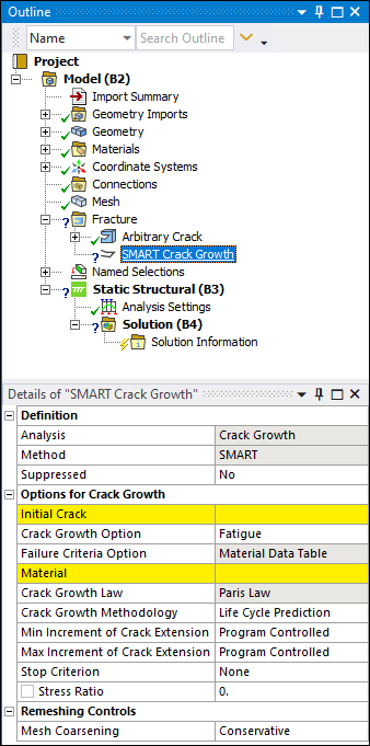 Crack Smart SMART Crack Growth
