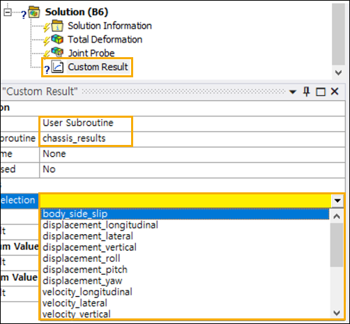 Specifying a custom result