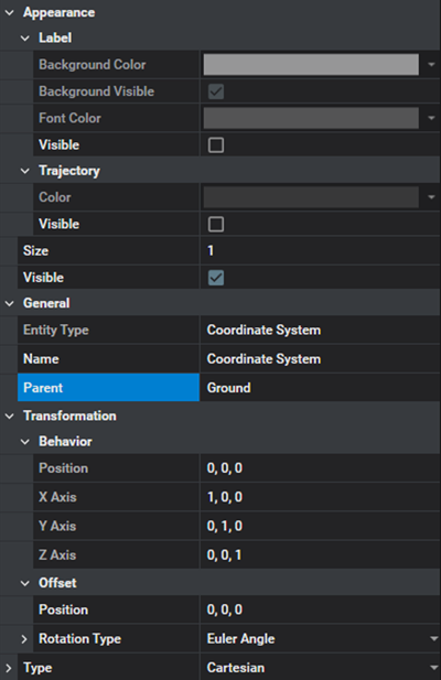 Coordinate System Properties