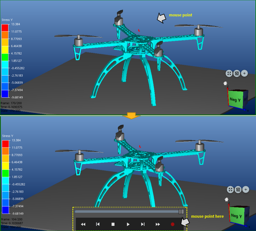 Activation of animation control