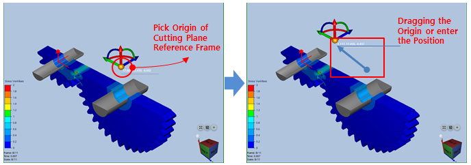 Moving Origin of Cutting Plane Reference Frame