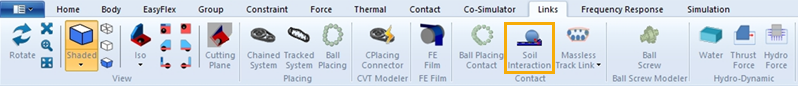 Soil Interaction entity on the ribbon menu