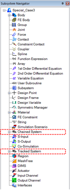 Location of Link entities in the Subsystem Navigator