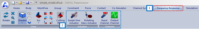 Frequency Response entities from ribbon menu