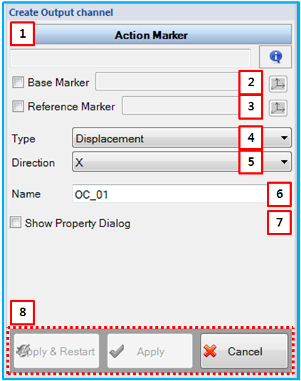 Output Channel creation dialog