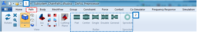 Sprocket and Roller entities from the ribbon menu