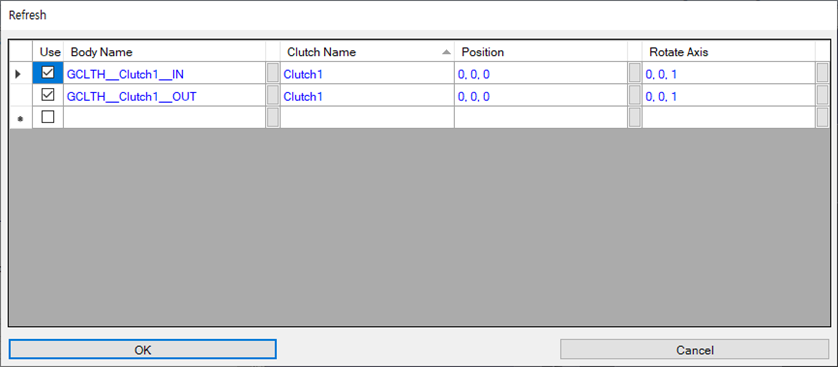 Refresh window parameters for a Clutch